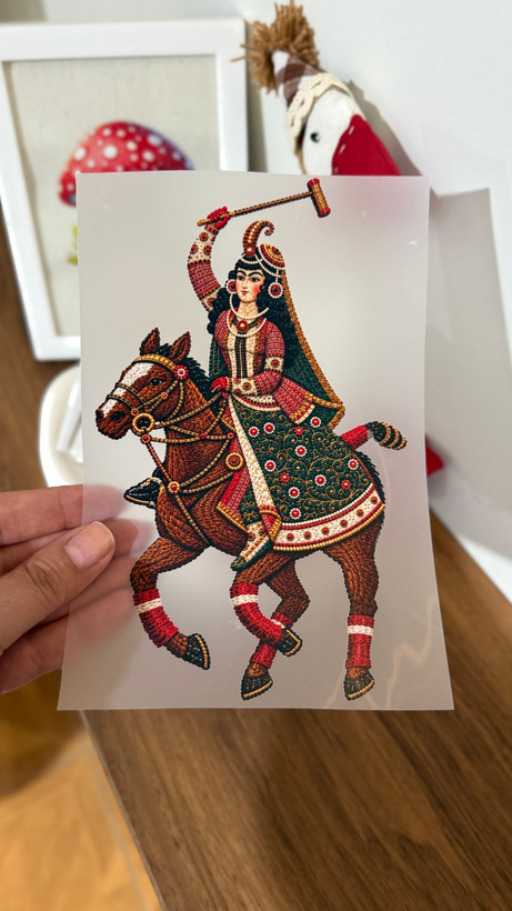 برچسب حرارتی مخصوص لباس طرح سه بعدی چوگان ایرانی