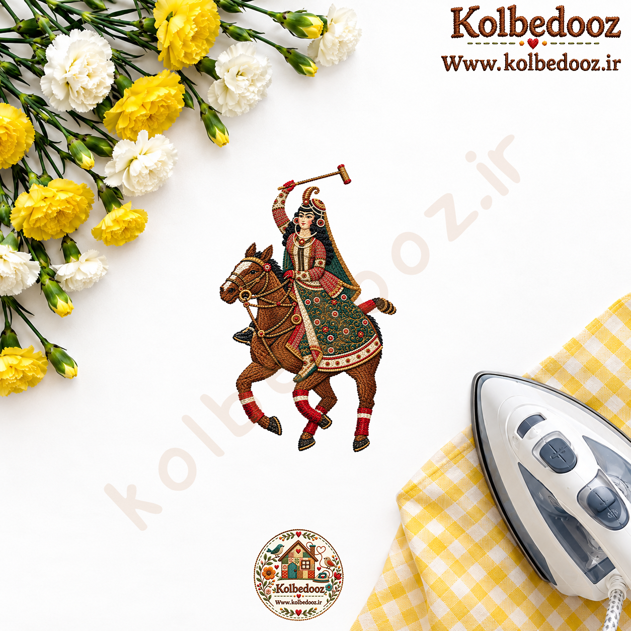 برچسب حرارتی مخصوص لباس طرح سه بعدی چوگان ایرانی