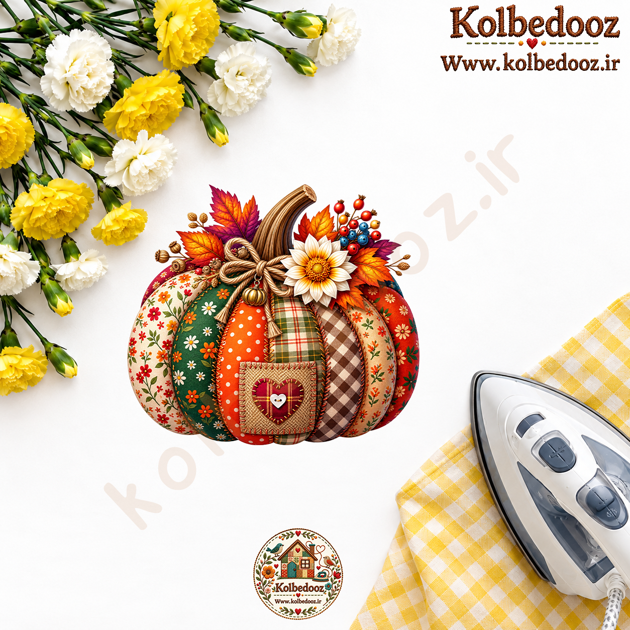برچسب حرارتی مخصوص لباس طرح کدو پاییزی