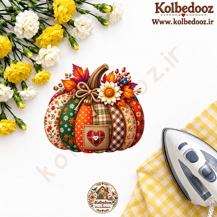 برچسب حرارتی مخصوص لباس طرح کدو پاییزی