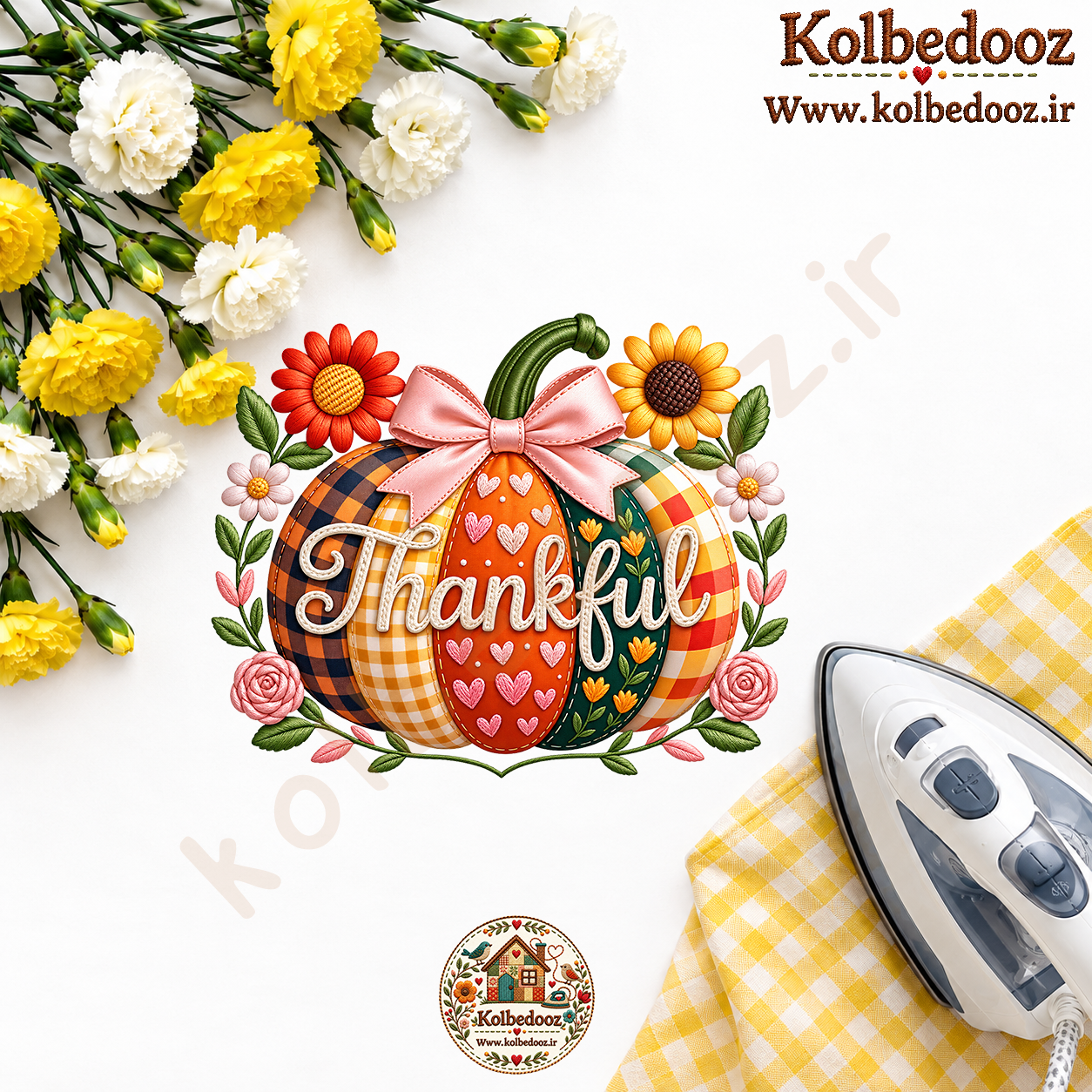 برچسب حرارتی مخصوص لباس طرح کدو پاییزی