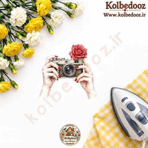 برچسب حرارتی مخصوص لباس طرح دوربین عکاسی