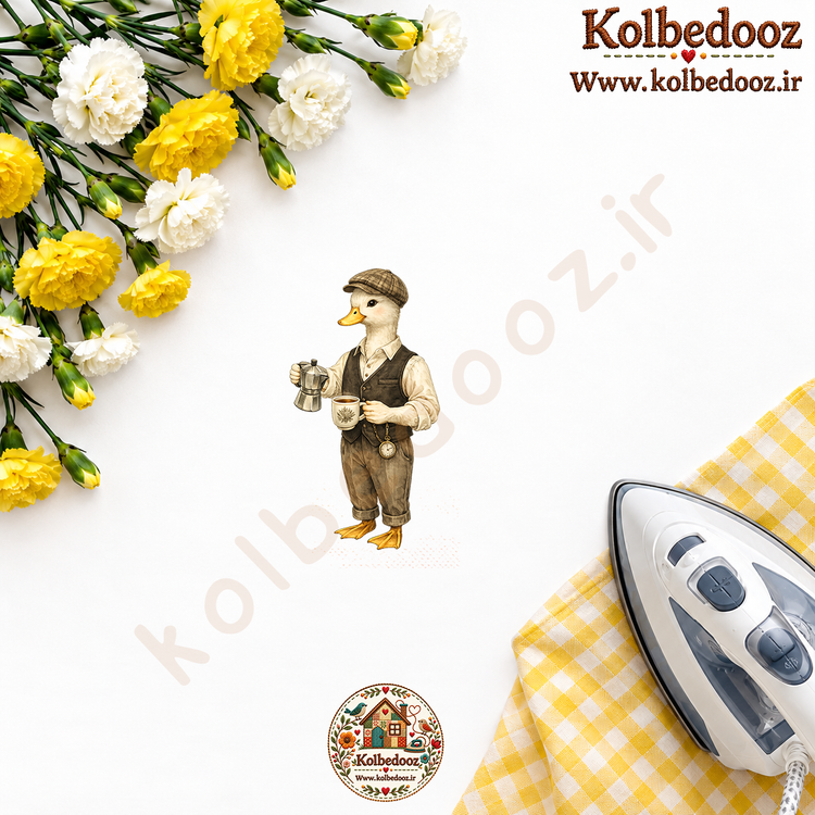 برچسب حرارتی مخصوص پارچه طرح آشپزخانه اردک