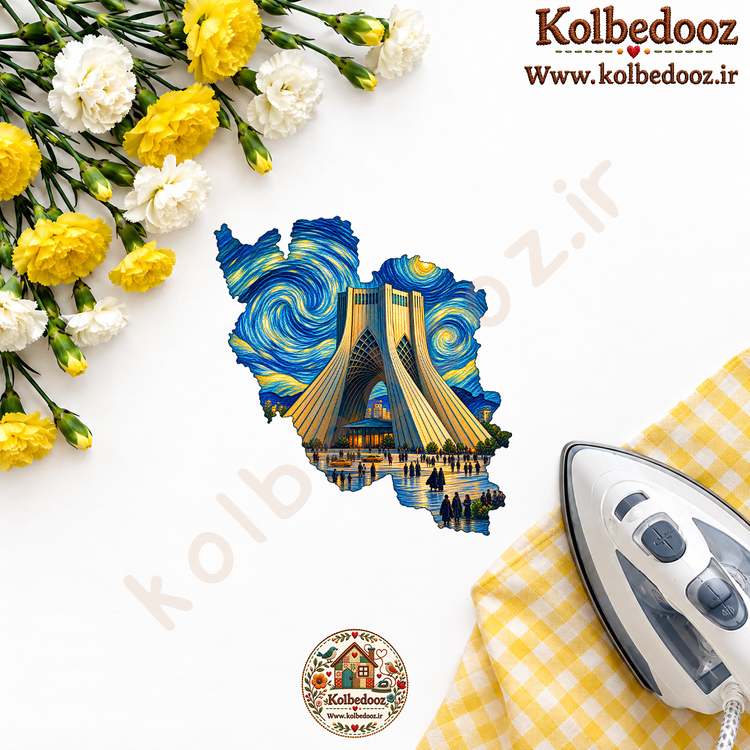 برچسب حرارتی مخصوص لباس طرح نقشه ایران