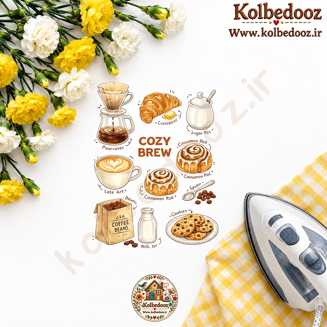 برچسب حرارتی مخصوص لباس طرح آشپزخانه