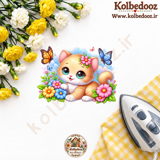برچسب حرارتی مخصوص لباس طرح کودکانه گربه